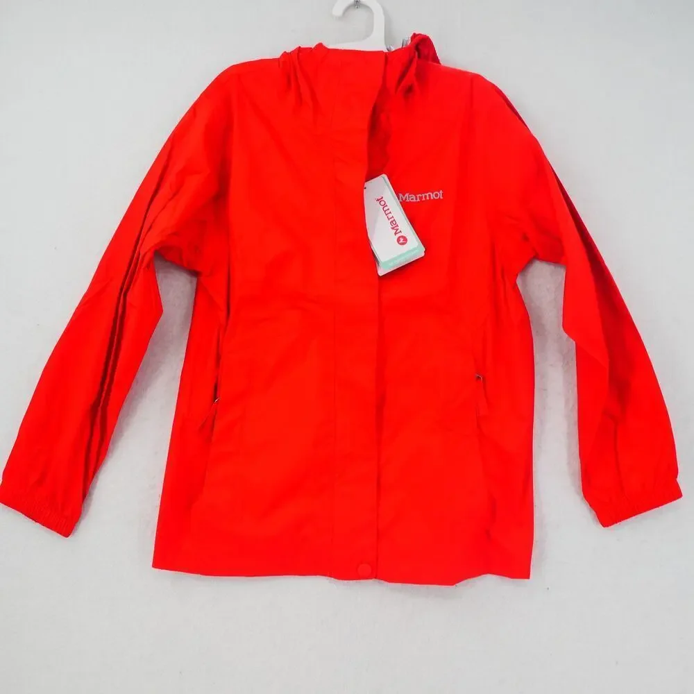 NEW Marmot Girl's Medium PreCip Eco Rain Lightweigt Jacket Victory Red